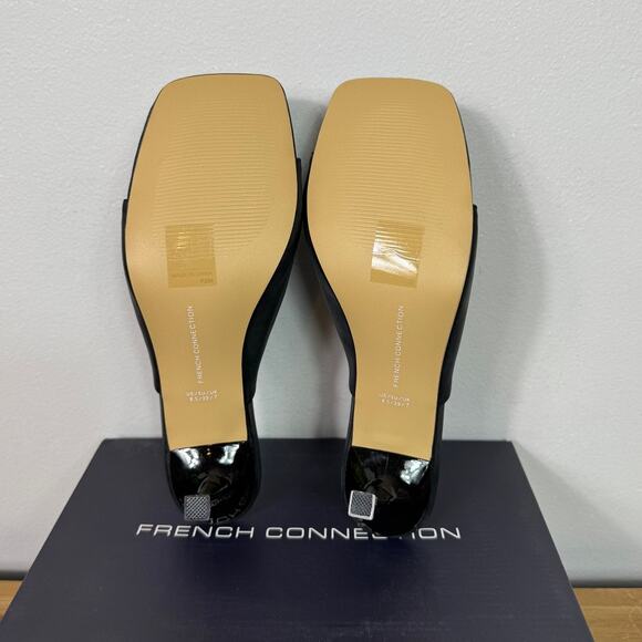 New French Connection Black Kelly Toe Loop High Heel Sandals Women's Size 8.5 - Picture 8 of 8